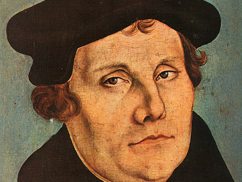 Portræt af Martin Luther malet af Lucas Cranach i 1536