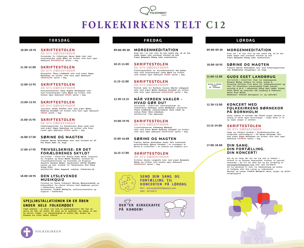Program for folkekirken på Folkemødet 2025 