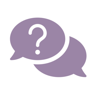 To lilla talebobler, hvoraf den ene indeholder et spørgsmålstegn.